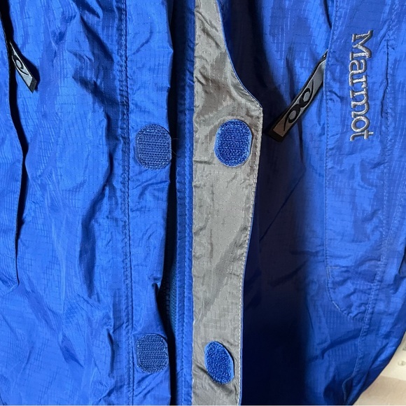 Marmot Kids Blue Grey Windbreaker with Hoodie Size Medium - Picture 10 of 11